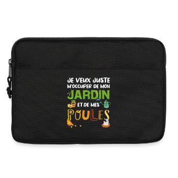 Mon Jardin et mes Poules Humour Cadeau Jardinier - Sacoche pour ordinateur portable 13 pouces - noir - Devant