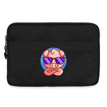 Petit porcelet avec lunettes de soleil - Sacoche pour ordinateur portable 13 pouces - noir - Devant