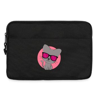 Süßes graues Kätzchen - Laptoptasche 13" - Schwarz - Vorne
