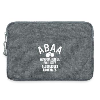 pétanque, fan de pétanque, bouliste - Sacoche pour ordinateur portable 13 pouces - gris chiné - Devant