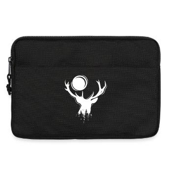 Moose Symbol Moon Deer Evening Forest Icon Graphic - Laptop bag 13" - black - Front