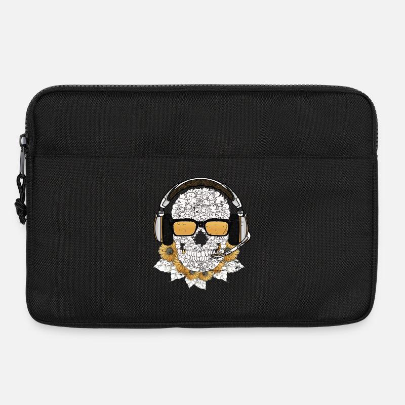 Musik Skull - Laptoptasche 13" - Schwarz
