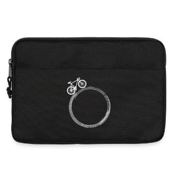 Roue sur anneau – Silhouette de vélo - Sacoche pour ordinateur portable 13 pouces - noir - Devant