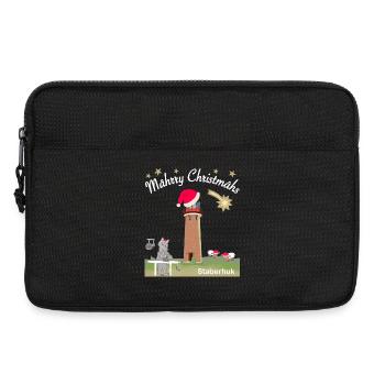 Weihnachten Leuchtturm Staberhuk Fehmarn, Wolf - Laptoptasche 13" - Schwarz - Vorne