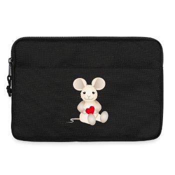 zuckersüße Maus mit einem Herz für Valentinstag - Laptoptasche 13" - Schwarz - Vorne