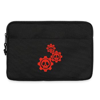 Totenköpfe und rote Zahnräder - Laptoptasche 13" - Schwarz - Vorne