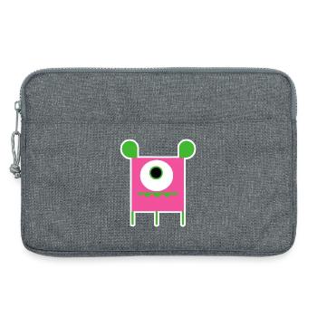 Pink Cyclops Monster | Funny Square Alien - Laptop bag 13" - heather grey - Front