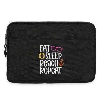 Manger dormir sur la plage répéter - Sacoche pour ordinateur portable 13 pouces - noir - Devant