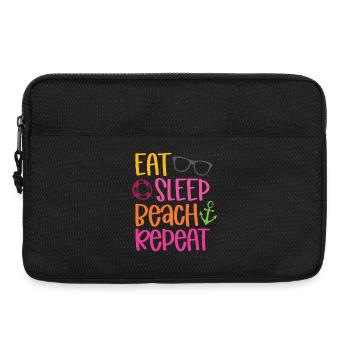 Manger dormir sur la plage répéter - Sacoche pour ordinateur portable 13 pouces - noir - Devant