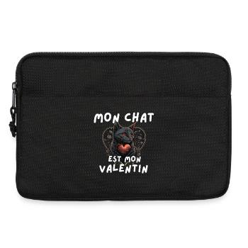 Mon chat est mon Valentin - Sacoche pour ordinateur portable 13 pouces - noir - Devant