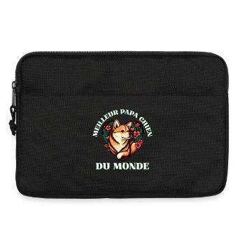 Meilleur Papa Chien Du Monde - Sacoche pour ordinateur portable 13 pouces - noir - Devant