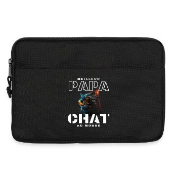 Chat neon lunettes arcenciel - Sacoche pour ordinateur portable 13 pouces - noir - Devant
