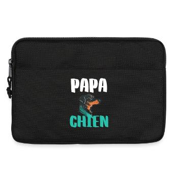 Papa Chien - Illustration Canine Colorée Moderne - Sacoche pour ordinateur portable 13 pouces - noir - Devant