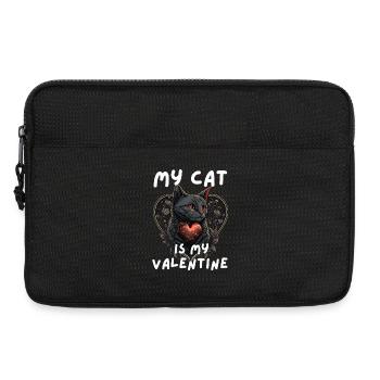 Meine Katze ist mein Valentine - Laptoptasche 13" - Schwarz - Vorne