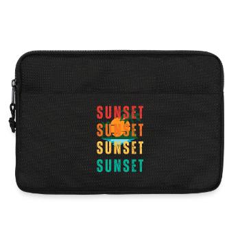 Sonnenuntergang wiederholt das Design der tropischen Palmen - Laptoptasche 13" - Schwarz - Vorne