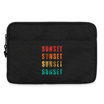 Illustrations textuelles en dégradé de coucher de soleil en quad - Sacoche pour ordinateur portable 13 pouces - noir - Devant