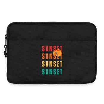 Sunset Palm Gradient Repeats - Laptop bag 13" - black - Front