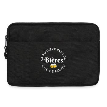 Beers Over Iron Circular Logo - Laptop bag 13" - black - Front
