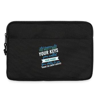 Schlüssel Wallet Handy Zitat Tee Art - Laptoptasche 13" - Schwarz - Vorne