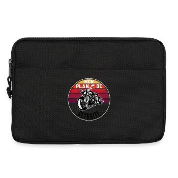 Moto rétro au coucher du soleil - Sacoche pour ordinateur portable 13 pouces - noir - Devant