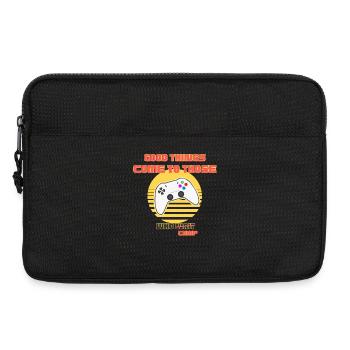 Retro Arcade Gaming Camp Logo - Laptop bag 13" - black - Front