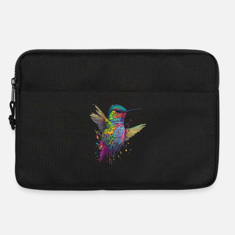 Farbexplosion Kolibri Kunstwerk - Laptoptasche 13" - Schwarz