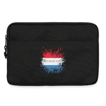 Drapeau du grunge luxembourgeois, fierté luxembourgeoise - Sacoche pour ordinateur portable 13 pouces - noir - Devant