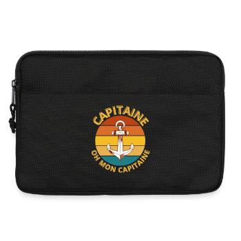 capitaine, oh mon capitaine poésie - Sacoche pour ordinateur portable 13 pouces - noir - Devant