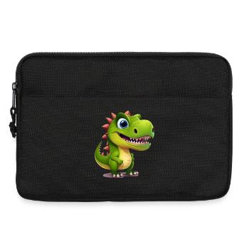 Design de T-shirt Dino Sourire Vert Soleil - Sacoche pour ordinateur portable 13 pouces - noir - Devant