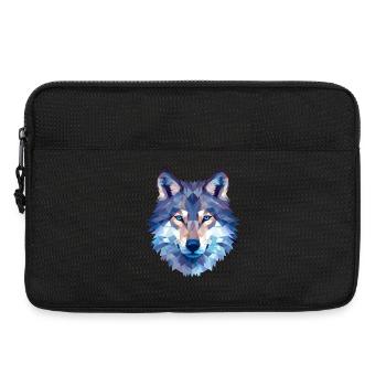 Wolf Polygon Design - Wildtier Natur Motiv - Laptoptasche 13" - Schwarz - Vorne