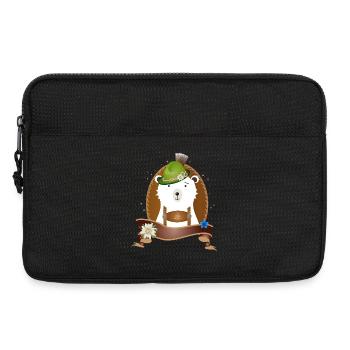 mignon ours polaire en costume traditionnel avec chapeau et lederhosen - Sacoche pour ordinateur portable 13 pouces - noir - Devant