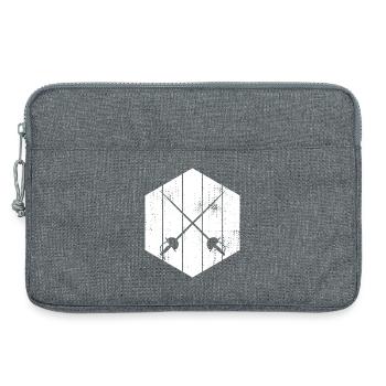 Fechter Schwerter Skizze - Laptoptasche 13" - Grau meliert - Vorne