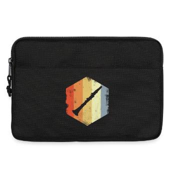 Dessin de clarinette vintage - Sacoche pour ordinateur portable 13 pouces - noir - Devant