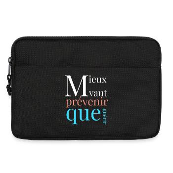 Mieux vaut prévenir que guérir - Sacoche pour ordinateur portable 13 pouces - noir - Devant