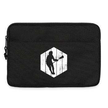Lacrosse Player Drawing - Laptop bag 13" - black - Front