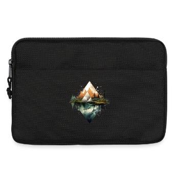 Geometric Mountains and Reflections - Laptop bag 13" - black - Front