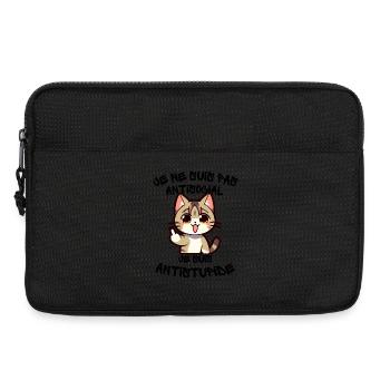 Chat coquin doigt levé - Sacoche pour ordinateur portable 13 pouces - noir - Devant