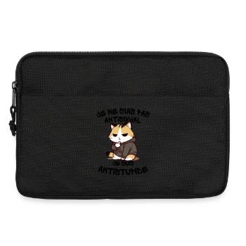 Chat Rebelle Hoodie Grinçant - Sacoche pour ordinateur portable 13 pouces - noir - Devant