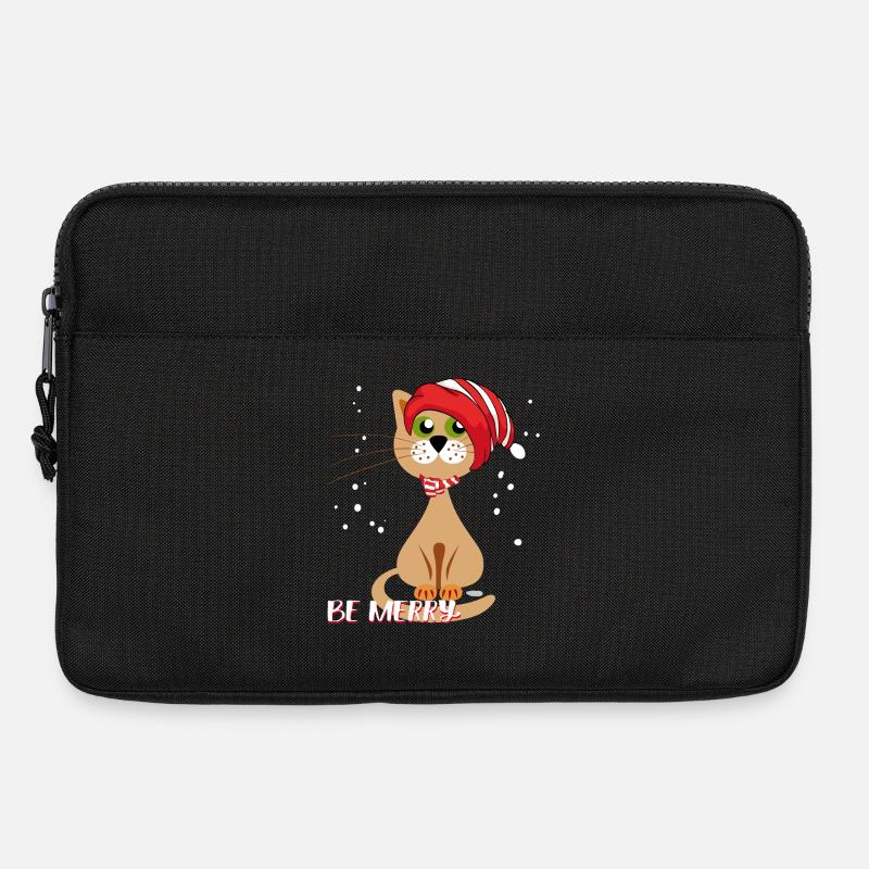 be Merry Weihnachten Katze - Laptoptasche 13" - Schwarz