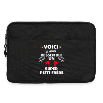 Super Frère Illustration Motivante - Sacoche pour ordinateur portable 13 pouces - noir - Devant