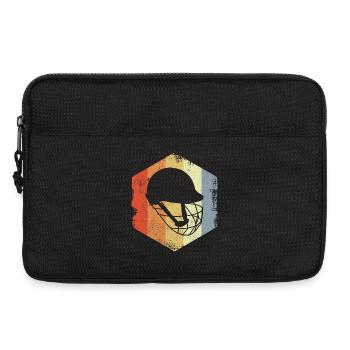 Croquis de casque de cricket vintage - Sacoche pour ordinateur portable 13 pouces - noir - Devant