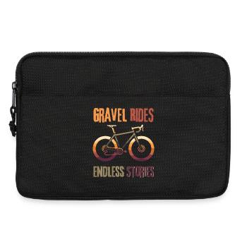 Gravelbike-Touren Endlose Geschichten T-Shirt - Laptoptasche 13" - Schwarz - Vorne
