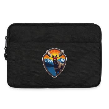 Cool moose with sunglasses, hiking, mountains - Laptop bag 13" - black - Front