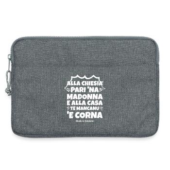 Calabria t-shirt Calabrian proverb wisdom - Laptop bag 13" - heather grey - Front