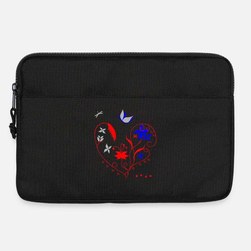 Herz mit Ornamenten - Laptoptasche 13" - Schwarz