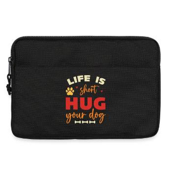 Life is Short, Hug Your Dog - Laptop bag 13" - black - Front