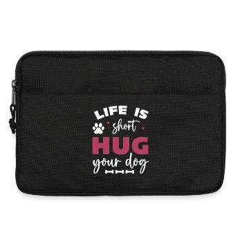 Life is Short, Hug Your Dog - Laptop bag 13" - black - Front