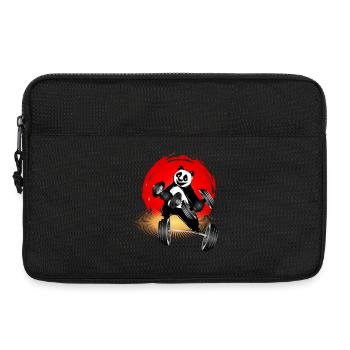 Bodybuilder Panda Bär mit Hanteln beim Training - Laptoptasche 13" - Schwarz - Vorne