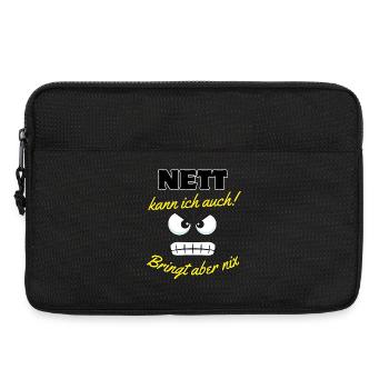 Dicton motivant avec des yeux de dessin animé - Sacoche pour ordinateur portable 13 pouces - noir - Devant