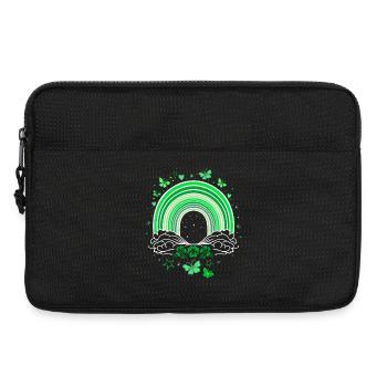 St Patrick's Day rainbow with butterflies - Laptop bag 13" - black - Front